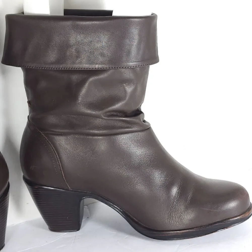 Dansko Women’s Bobbi US6-6,5 EU 37 Brown Leather Roll Down Slouch Boots